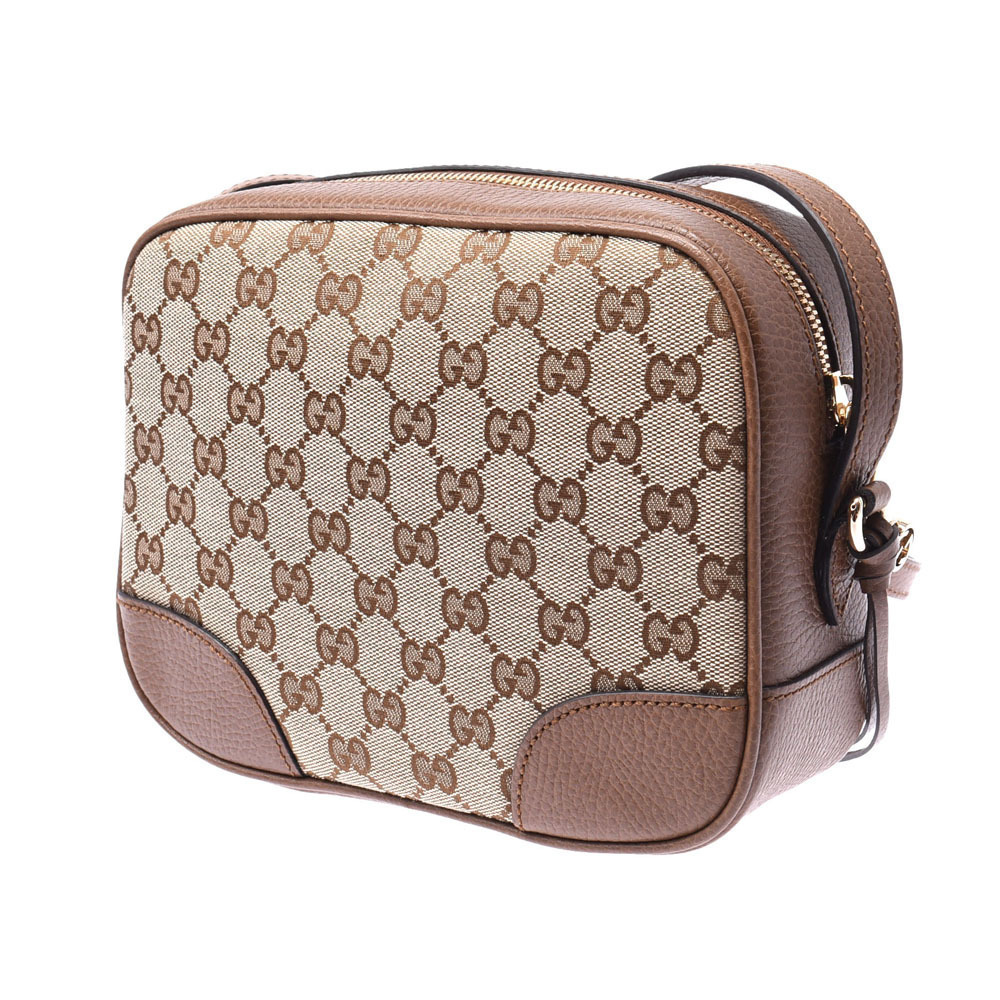 Gucci beige bag GG leather canvas shoulder Tan